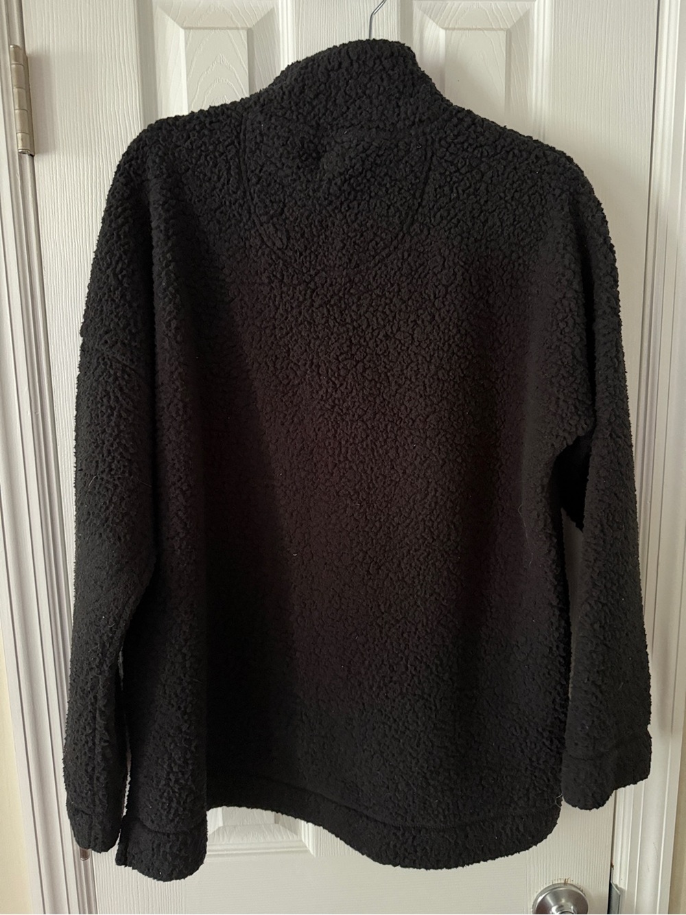 aerie Black Sherpa Snap Pullover Hoodie - Picture 2 of 4